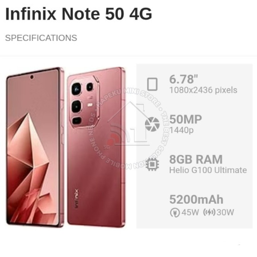 Infinix Note 50 8GB|256GB - Garansi Resmi 