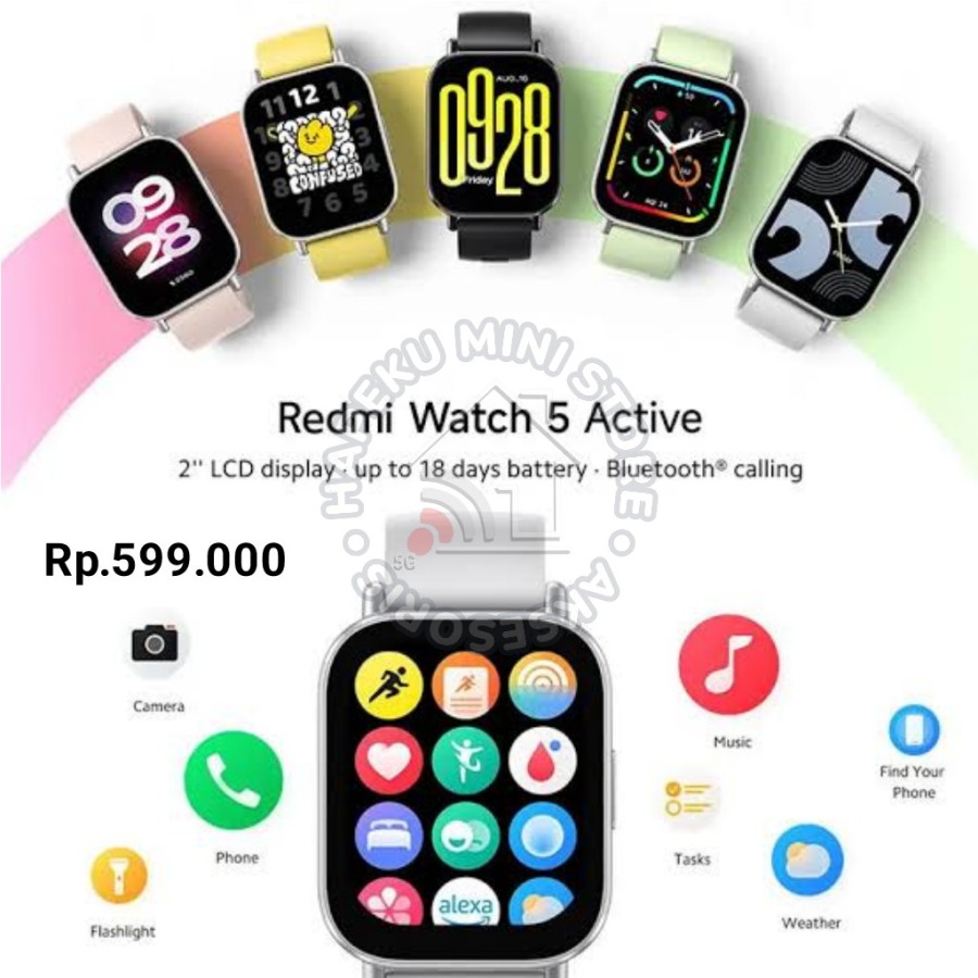 Xiaomi Redmi Smart Watch 5 Active HyperOS IPX8 Wireless Bluetooth Garansi Resmi